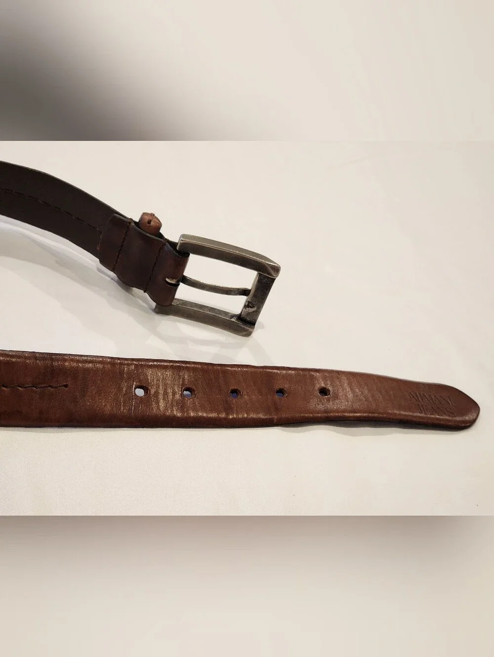 Armani Jeans Men's Brown Leather Belt